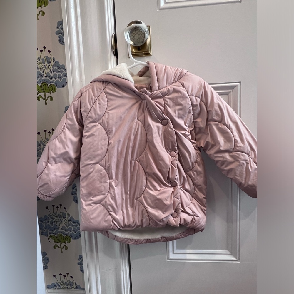 Pink puffer coat for toddler